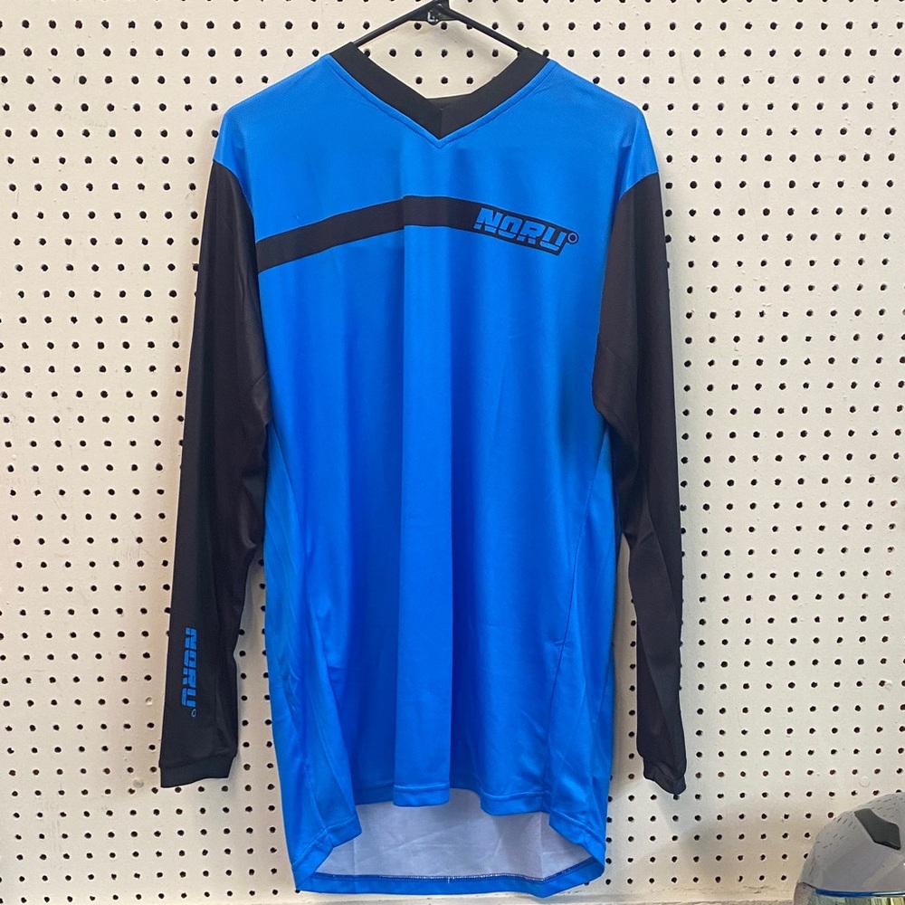 NORU Sugo Men's Vibrant Blue and Black Long Sleeve Jersey Off-road MX
